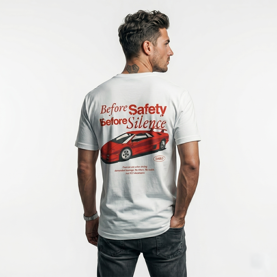 Lamborghini Diablo Tee — "Before Safety, Before Silence" Retro 90s Supercar Graphic